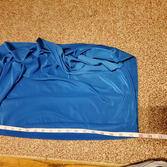 Blue Party Bodycon Halter Dress with Sequins - Picture 4 of 5